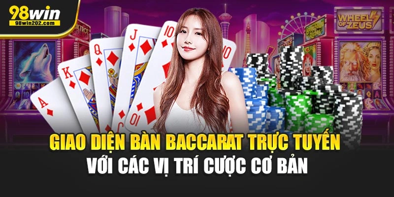 Giao diện bàn baccarat trực tuyến với các vị trí cược cơ bản