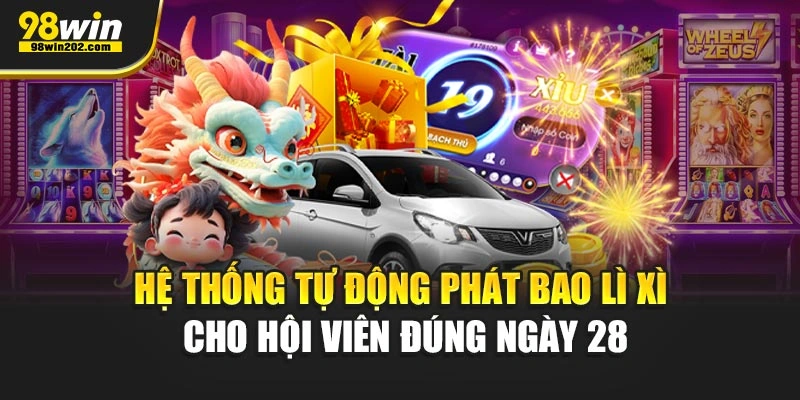 Hệ thống tự động phát bao lì xì cho hội viên đúng ngày 28